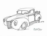 Coloring Chevy Pages Truck Ford Classic Pickup 1940 Trucks Printable Silverado Vintage Old Instant Mustang Drawing F150 Gt Getcolorings Camaro sketch template