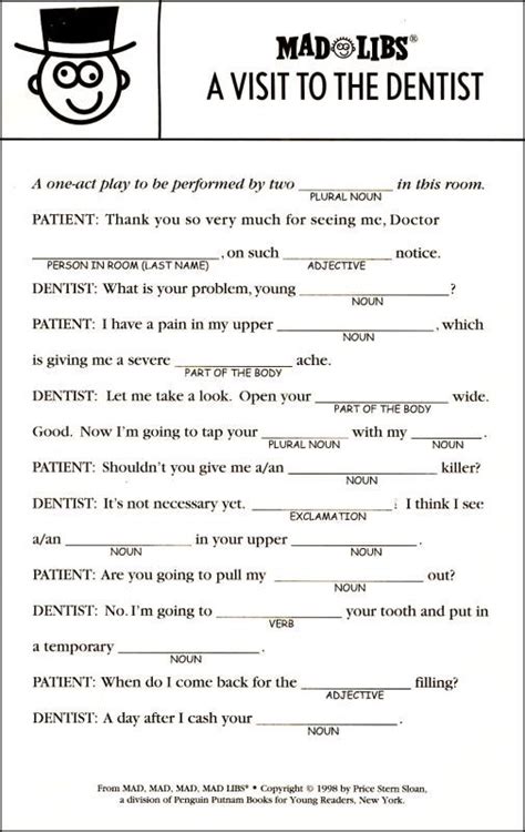 printable mad libs worksheets  adults learning   read