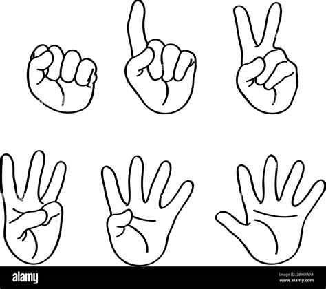 hand gesture finger  palm black  white stock  images alamy
