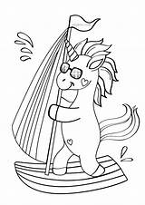 Unicorns Surfer sketch template