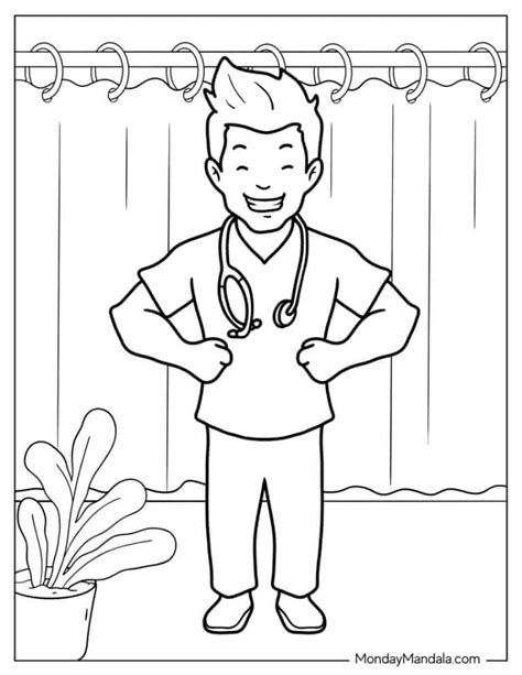 doctor nurse coloring pages   printables