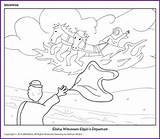 Elijah Coloring Chariot Fiery Bible Elisha Kids School Heaven sketch template