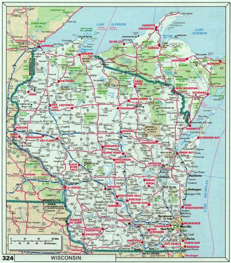 map  southern wisconsin  wisconsin road map printable