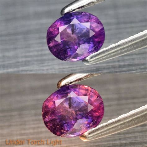 genuine  natural color change sapphire ct     mm oval