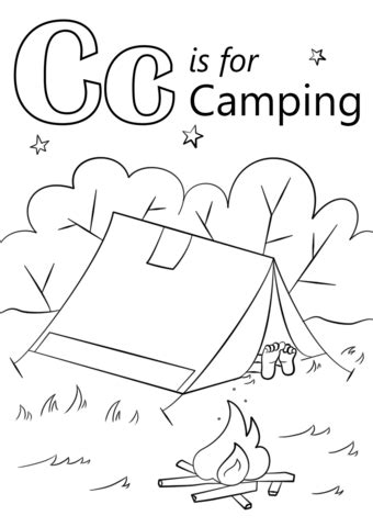 letter    camping coloring page  letter  category select
