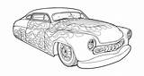 Rod Cars Adults Rat Race Coloriage Coloriages Ausmalbilder Colorier Rods Dessin Automotive Rockabilly Adultes Renne Imprimables Imprimable Gratuits sketch template