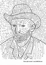 Van Gogh Coloring Vincent Pages Para Colorear Self Printable Arte Portrait sketch template