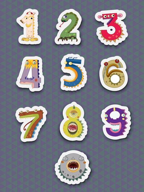 vector number stickers