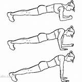 Plank Push Drawing Exercise Do Getdrawings Skimble Drawings Workout sketch template