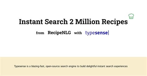 instantly search  cooking recipes open source rinternetisbeautiful