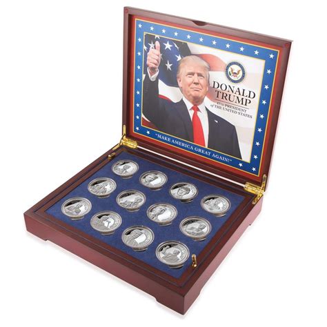 complete speeches  donald trump coin set silver plated silver american mint