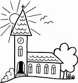 Church Coloring Pages Mass Building Drawing Catholic Cartoon Buildings Architecture Apartment Getcolorings Printable Getdrawings sketch template