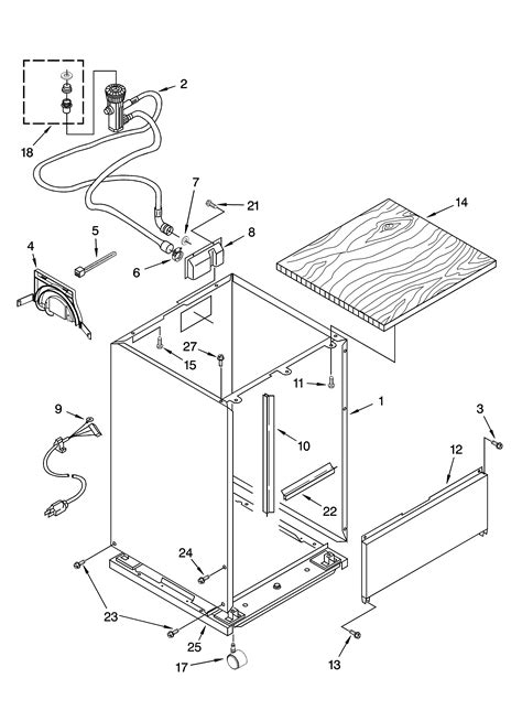 cabinet parts diagram parts list  model  kenmore parts dishwasher parts