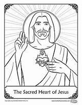 Coloring Jesus Heart Sacred Pages Catholic Kids Store Serce Jezusa Immaculate Template Religious Colouring Christ Herald Dzieci Dla Books Crafts sketch template