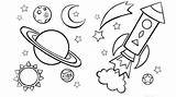 Space Coloring Pages Themed Outer Getdrawings sketch template