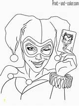Harley Quinn Coloring Pages Joker Print Printable Color Adults Dc Card Universe Kids Sheets Adult Ivy Poison Book Drawing Outline sketch template