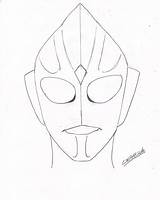 Ultraman Tiga Head Front Deviantart sketch template