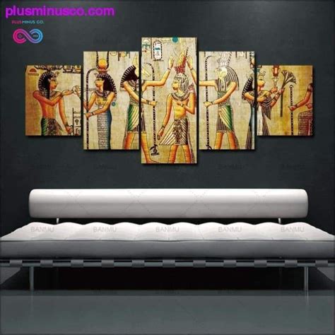 5pcs Abstract Ancient Egyptian Decorative Oil Painting On