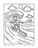 Surfing sketch template