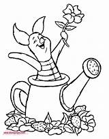Piglet Coloring Pages Watering Funstuff Disneyclips sketch template