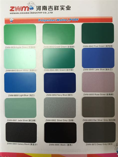 aluminum composite panel color chart building cladding paneling aluminum