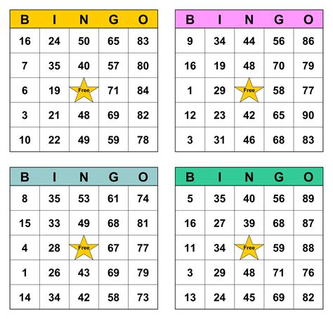 printable number bingo cards printableecom