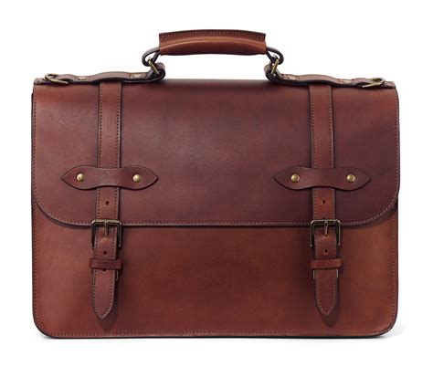full grain leather briefcase  men  classic lawyers briefcase