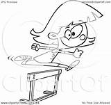 Leaping Girl Track Hurdle Field Illustration Vector Outline Toonaday Royalty Clipart Ron Lineart Leishman 2021 sketch template