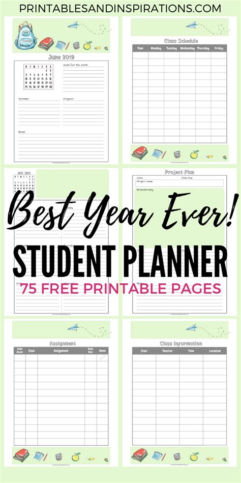 student binder planner printable    updated