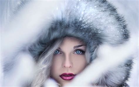 fondos de pantalla mujer modelo rubia pelo largo mujeres al aire libre invierno nieve