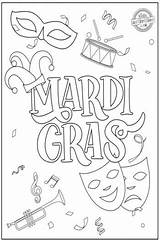 Mardi Gras Crayons Parade sketch template