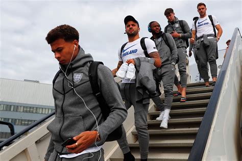 world cup 2018 england team land in moscow after trent alexander