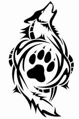 Wolf Paw Print Clipart Tribal Tattoo Clip Library sketch template
