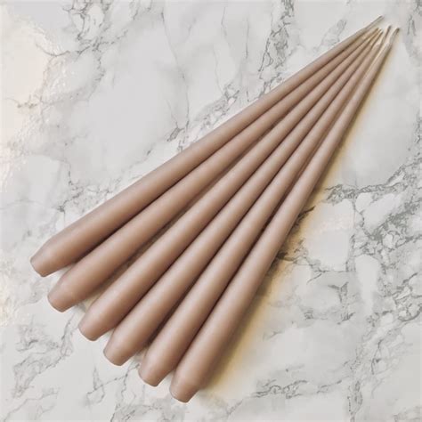 hand dipped taper candles nude 6 pack curiousegg