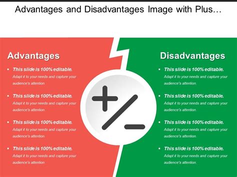 advantages and disadvantages image with plus and minus