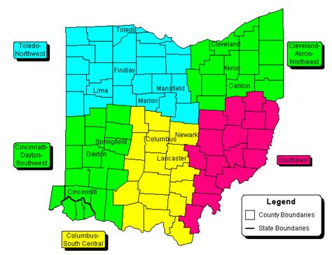 Ohio Area Zip Codes Map