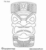 Coloring Pages Hawaiian Tiki Mask Printable sketch template