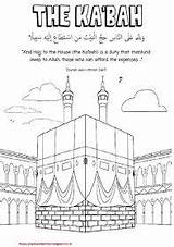 Colouring Kaaba Islamic Hajj sketch template
