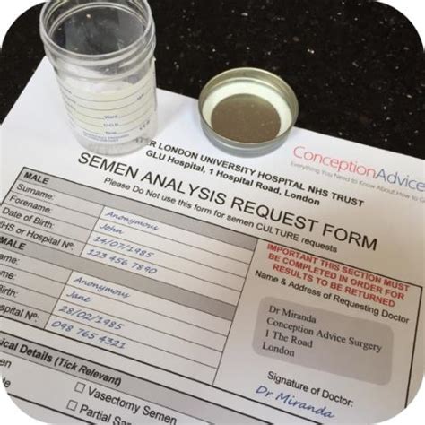 Laboratory analysis sperm test