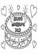 Coloring Pages Cake Mothers sketch template