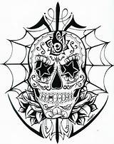 Skull Tattoo Dead Coloring Pages Skulls Mexican Tattoos Angels Designs Demons Adult Sugar Awesome Totenkopf Printable Drawing Stencils Books Car sketch template