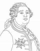 Louis Xvi Coloring King French sketch template