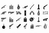 Icon Ammunition Weapons Simple Set Style Cart Add sketch template