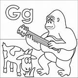 Gorilla Alphabet Goat Guitar Phonics Sheets Jolly Coloringpages4u Coloringpages sketch template