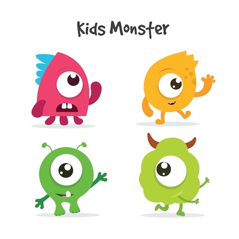 vector kids monsters collection