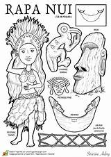 Coloring Moai Easter Island Pages Paques Ile La Pays Sheet Monde Coloriage Du Chile Colorier Template Kids Le sketch template