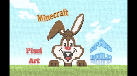 Minecraft Pixel Art Speed Build Nesquick Bunny Youtube