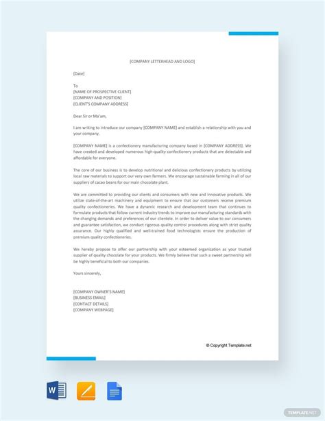 company introduction letter  client template google docs word