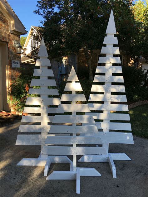 wooden outdoor christmas tree