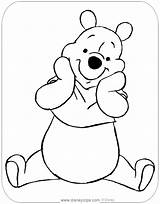 Pooh Winnie Coloring Pages Cute Disneyclips sketch template